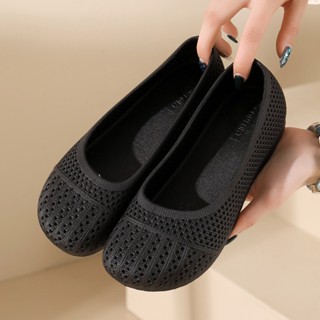  Giày nữ búp bê nhựa thoáng khí đục lỗ giày đi biển đi mưa chống trơn trượt mềm dẻo êm chân validep03 V397 