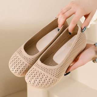  Giày nữ búp bê nhựa thoáng khí đục lỗ giày đi biển đi mưa chống trơn trượt mềm dẻo êm chân S2025 V397 