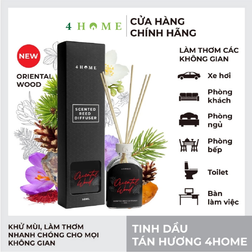 Tinh dầu tán hương 4Home từ Yankee Candle - Oriental Woods (50ml)