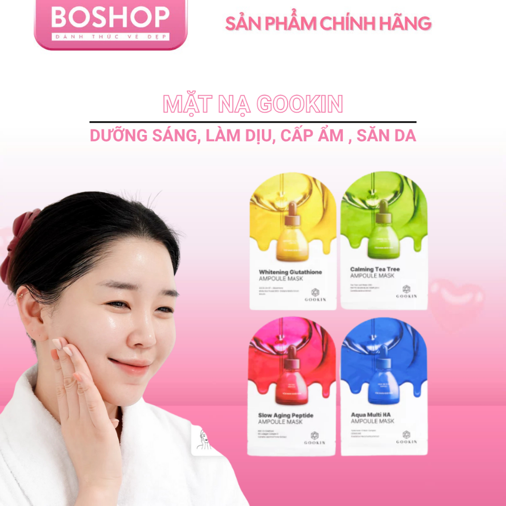 [Hộp 10 Miếng] Mặt Nạ Gookin Hỗ Trợ Cấp Ẩm, Dưỡng Sáng Da