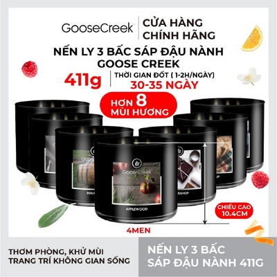Nến 3 Bấc Sáp Đậu Nành For Men Goose Creek từ Yankee Candle 411g - BST Nhiều Mùi Hương