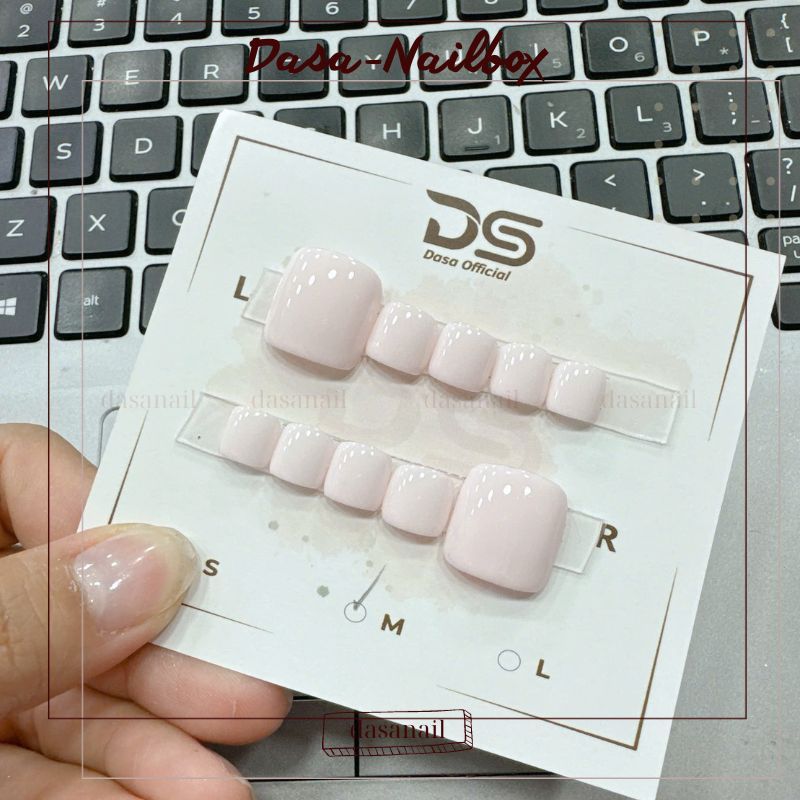 Nailbox chân tay dasa NGẮN sơn trơn màu basic NÂNG TONE sáng da đi chơi tiện lợi tặng keo dán móng