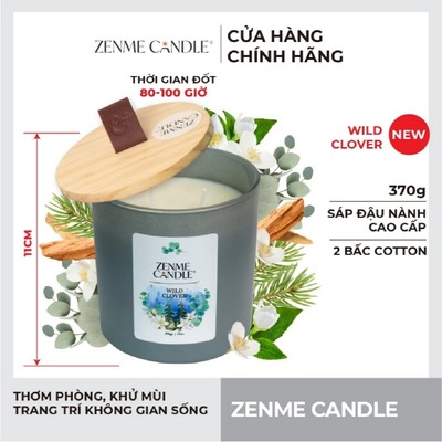 Nến Ly Màu Sáp Đậu Nành Zenme 370g - Wild Clover