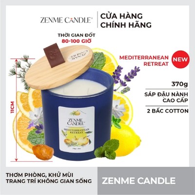 Nến Ly Màu Sáp Đậu Nành Zenme 370g - Mediterranean Retreat