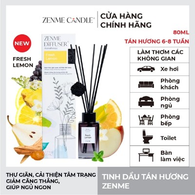 Tinh dầu tán hương Zenme - Fresh Lemon - 80ml