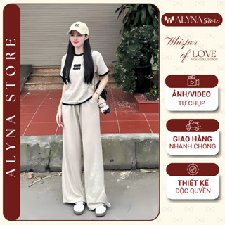   BEST SELLER  Set Đồ Mùa Hè Nữ Áo Thun Form Rộng Mix Quần Ống Suông Hottrend Chất Umi Loại 1 Dày Dặn ALYNA A211 
