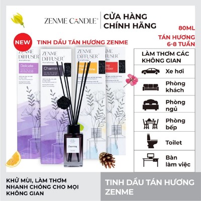 Tinh dầu tán hương Zenme - Nhiều mùi tùy chọn - 80ml