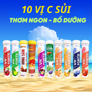 C Sủi vitamin tăng cường đề kháng đủ vị  - Tuýp 20 viên