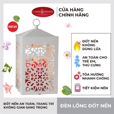 Đèn lồng đốt nến Scroll Lantern White từ Yankee Candle