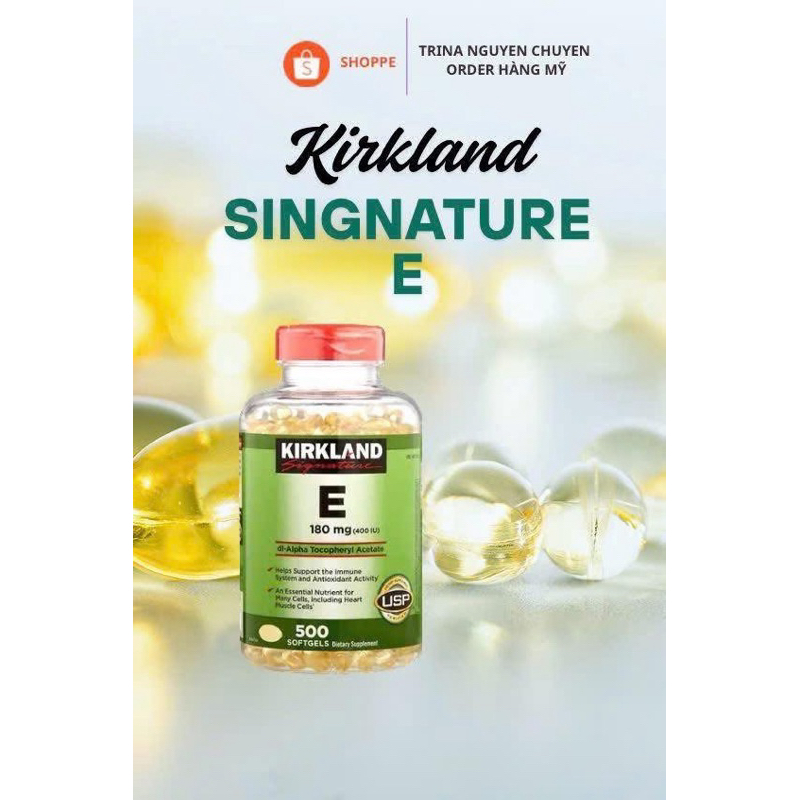 Vitamin E 400 iu 500 viên Kirkland của Mỹ