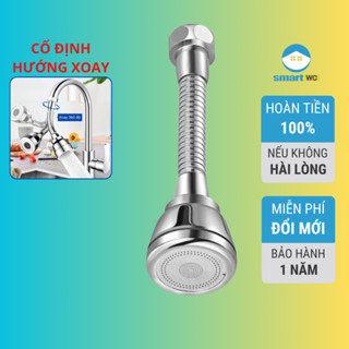 Đầu vòi rửa bát tăng áp Inox xoay 360 độ Suninlife bảo hành 1 năm