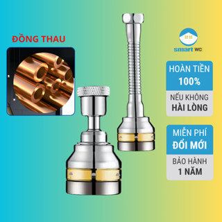 Đầu vòi rửa bát tăng áp đồng thau - inox 304 - 3 Chế độ - xoay 360 độ- bảo hành 12 tháng