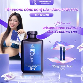 [PHIÊN BẢN HÈ] Sữa tắm gội nam ICE MAN mát lạnh toàn thân KING MONSTER hương nước hoa cao cấp 3in1