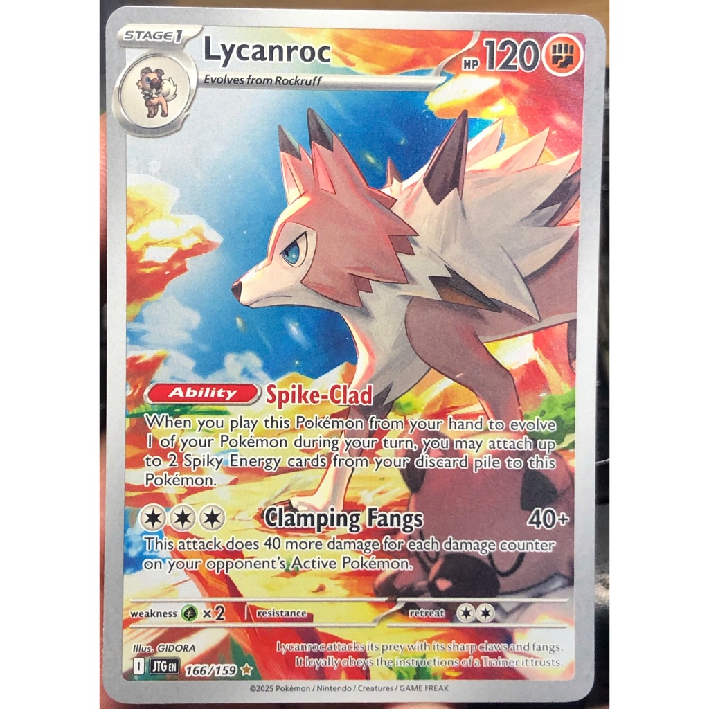 [KW2 Pokemon] [EN] Thẻ Lycanroc - 166/159 - Illustration Rare