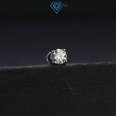 Bông tai nam Moissanite 4 ly ren vặn có kèm thẻ tra cứu đá cao cấp BTAM0026 - Trang Sức TNJ