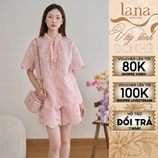 Set đồ nữ TỊNH PHONG thiết kế LANA DESIGN chất liệu tơ boy thêu họa tiết phối tơ óng phù hợp du lịch dạo phố - SQ175