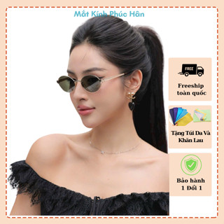  Kính Râm Oval Thời Trang Hottrend Phong Cách Cổ Điển Gọng Kim loại Siêu Sang PhúcHânStore Mk077 