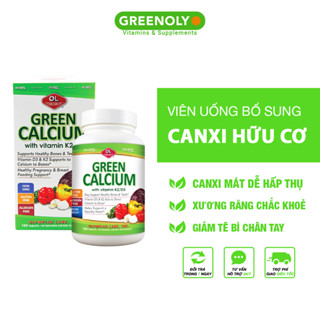  Viên Uống Bổ Sung Canxi Hữu Cơ Olympian Labs Green Calcium Thành Phần Rau Củ Không Nóng Táo Bón 