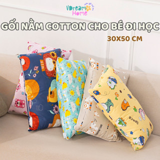 Gối Trẻ Em 30x50 Cotton 100% Đanh Mát, Vỏ Gối Cho Bé 30x50cm Có Khóa Kéo Phù Hợp Cho Bé 1 Đến 6 Tuổi