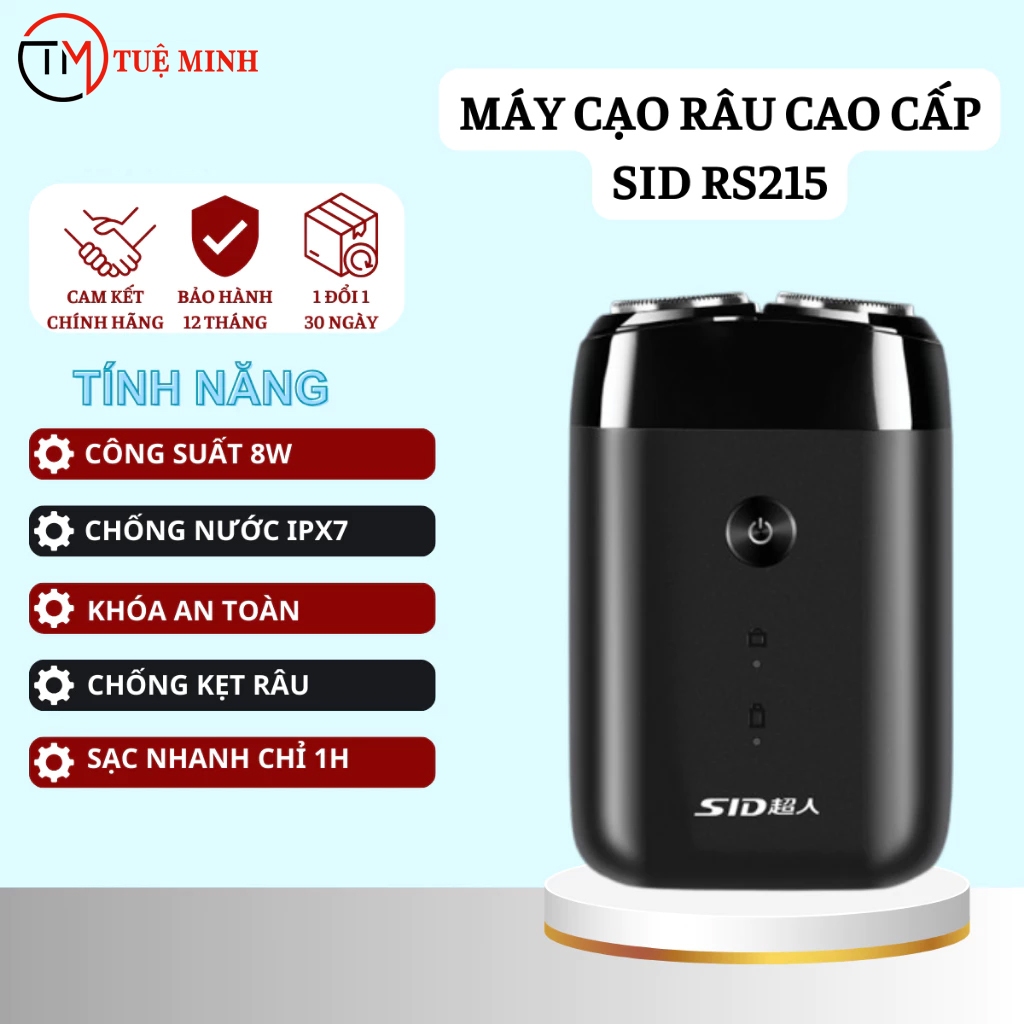 Máy cạo râu cao cấp RS-215 / RS-210 lưỡi dao tự mài, chống nước, pin siêu bền. Bảo hành 12 tháng