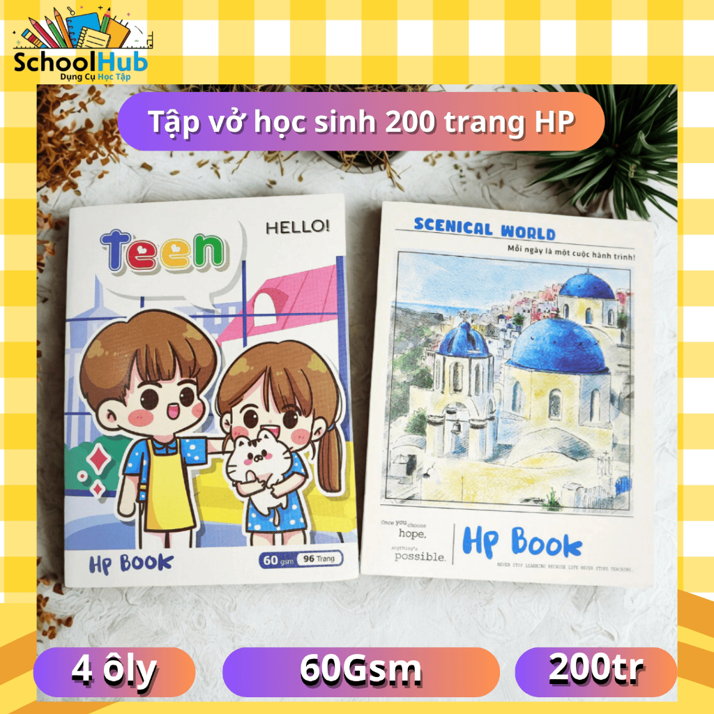 (Lốc 5 quyển) Tập vở học sinh 200 trang HP (ĐL 60gsm) Vở 4 ôly