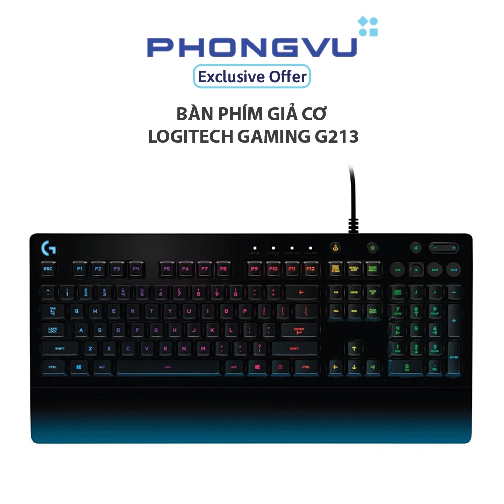 Bà̀n phím giả cơ Logitech Gaming G213 - Bảo hành 24 tháng