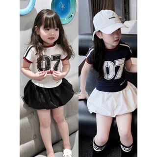 Set Váy Bí cực Xinh và Áo in số 07 dành cho bé gái 2 màu cực Dễ Phối Đồ thoải mái cho bé đi học đi chơi