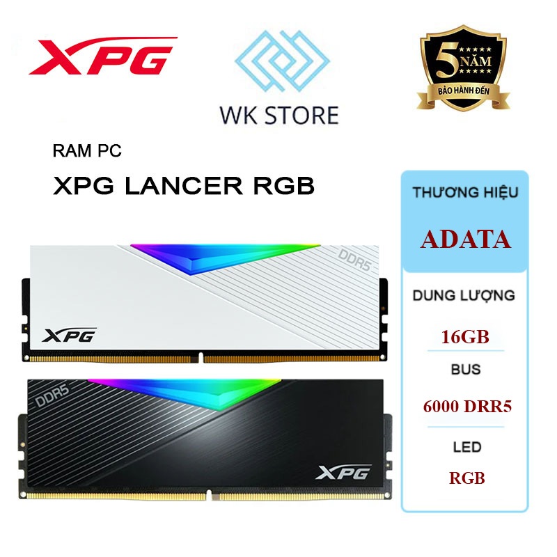 Ram Adata XPG LANCER 16GB | DDR5 | 6000MHz | RGB | Bảo hành 60 Tháng