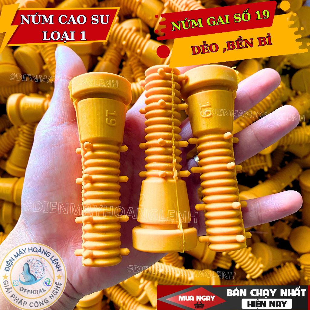 Núm cao su máy vặt lông gà, lông vịt số 19 có gai, chất liệu cao su thiên nhiên cao cấp mềm dẻo, độ bền cao