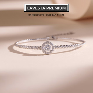  Lắc tay nữ bạc xi bạch kim đá Moissanite 5 ly kiểm định GRA LAVESTA KC32 Cara sang chảnh thời thượng 