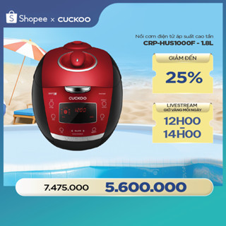 Nồi cơm điện tử áp suất cao tần Cuckoo 1.8 lít CRP-HUS1000F màu đỏ- lòng nồi chống dính cao cấp phủ Xwall Black