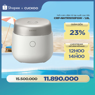 Nồi cơm điện áp suất kép cao tần Cuckoo 1.8L CRP-NHTR1010FGW- công nghệ áp suất hiện đại, giúp giảm tiếng ồn