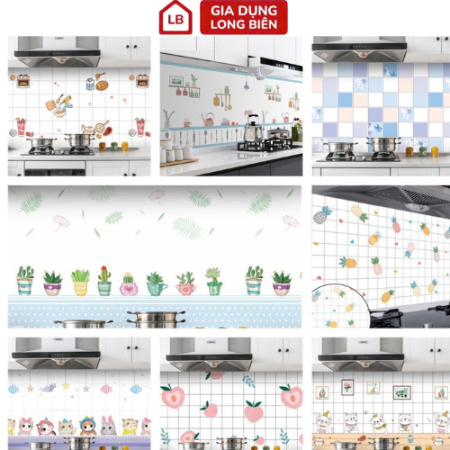 Cuộn Giấy Dán Bếp Hoạ Tiết Kẻ Tráng Nhôm Size 2m x 60cm - Tiện Lợi Và Đẹp Mắt
