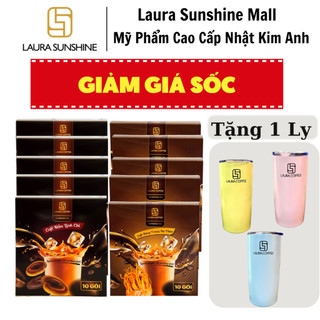  10 Hộp  Cà Phê Laura Cafe Nhật Kim Anh - Laura Cafe Đông Trùng Linh Chi 