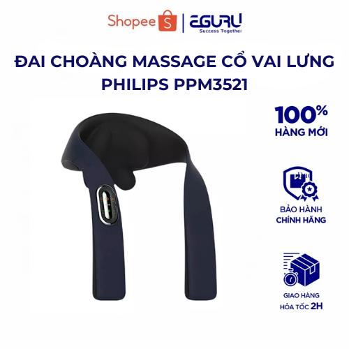 Đai choàng massage cổ vai lưng Philips PPM3521 Cao Cấp / PPM3522 Tiêu Chuẩn - Bảo hành 24 tháng