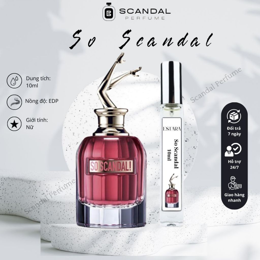 Nước hoa nữ, nước hoa nữ chiết So Scandal EDP 10ml thơm lâu, ngọt ngào, quyến rũ ESTARA