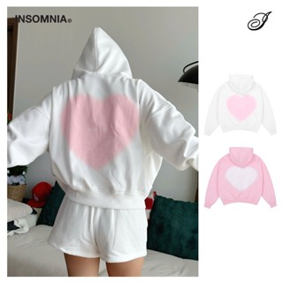 Áo Khoác Hoodie Zip Big Heart INSOMNIA Form Boxy Chất Nỉ Bông Cao Cấp - HD009