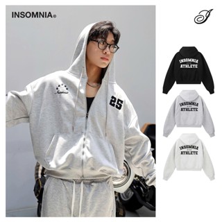Áo Hoodie Zip 2 Da Form Boxy INSOMNIA Thêu Đắp Chữ Athlete - HD011