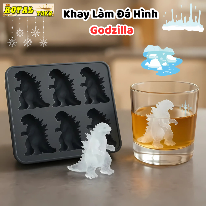 Khay Làm Đá Viên Hình Godzilla In 3D Sáng Tạo - Khay Làm Kem 6 Hình Godzilla Thỏa Sức Cho Bé Lựa Chọ