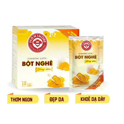 Bột nghệ uống liền Honimore Natural & Healthy 160g, 288g - Gói nhỏ tiện lợi, thơm ngon