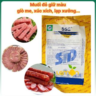 1Kg Muối đỏ SSS – Tạo màu đỏ hồng, chống xuống màu cho giò me, xúc xích, lạp xưởng, giò chả, pate, nem chua