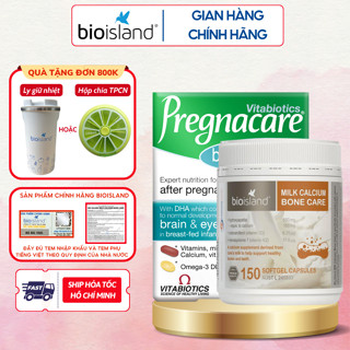  Combo lợi sữa cho mẹ sau sinh Pregnacare Breastfeeding Canxi hữu cơ Bioisland bổ sung canxi  DHA và các vitamin cho mẹ 