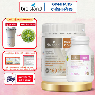 Combo cho bà bầu DHA và Canxi hữu cơ Bio Island bổ sung dinh dưỡng cho mẹ bầu và sau sinh giúp mẹ khỏe, bé thông minh