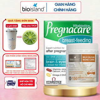 Combo lợi sữa cho mẹ sau sinh Breast Feeding và Canxi hữu cơ Bioisland bổ sung vitamin giúp mẹ, bé khỏe mạnh