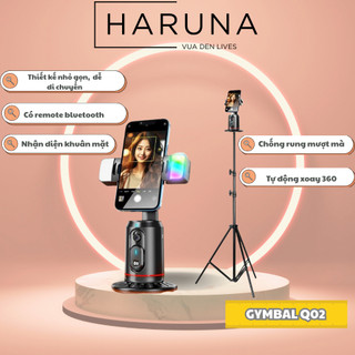  Gimbal Q02  Tự Động Xoay 360 Độ Theo Người,Giá Đỡ Điện Thoại Chống Rung Quay Video vlog Livestream 