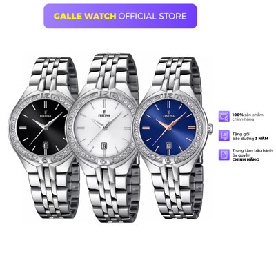 Đồng hồ nữ Festina F16867 mặt kính cứng chống xước, chịu nước 5ATM, dây thép đeo tay thời trang, sang trọng