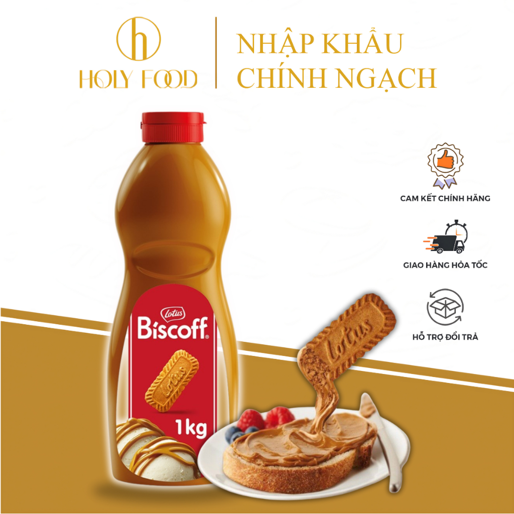 SIZE TO 1 KG - Kem phết bánh Lotus Biscoff Spread thơm ngon hương vị quế 720g - 1Kg - Xuất xứ Bỉ