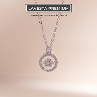  Dây chuyền nữ bạc xi bạch kim đá Moissanite 5 ly kiểm định GRA LAVESTA KC71 mặt đá nhảy Infinity 