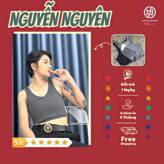 Áo Nịt Ngực Tròng Cổ Tomboy Gen Thun Viền Nhỏ Không Gài Thể Thao Tập Gym Nữ Ba Lỗ Thun Trơn Cotton Bigsize Nguyễn Nguyên