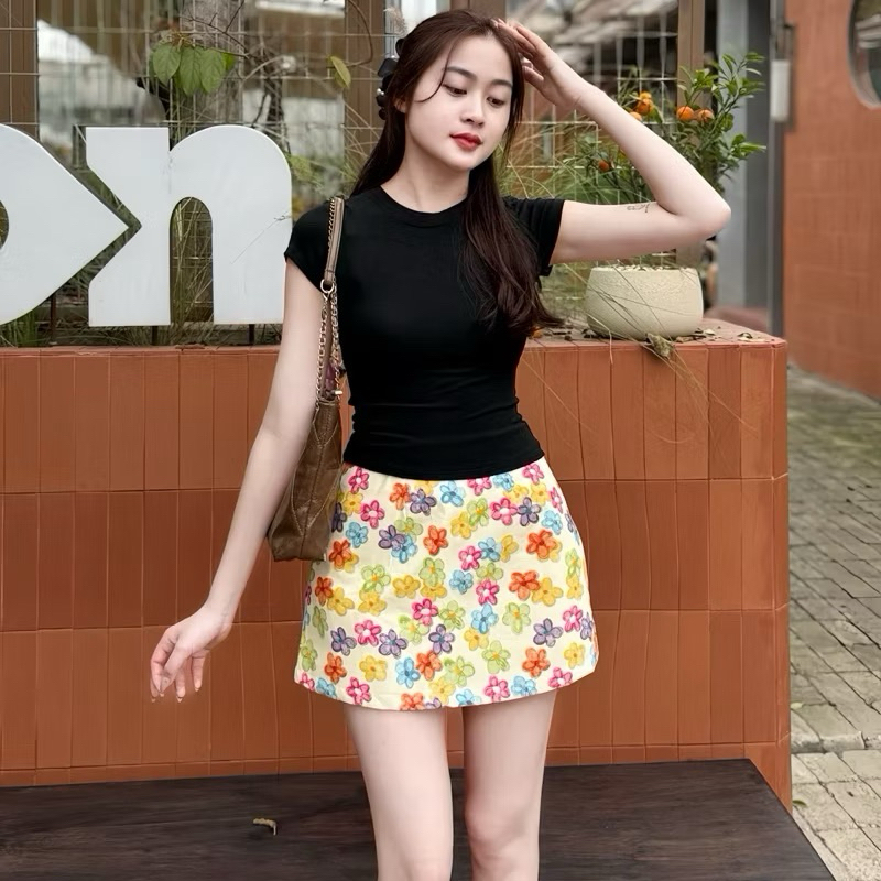 Chân váy hoa , Chân váy dáng ngắn hình in 3D  ( có bigsize) CV188 Golana | BigBuy360 - bigbuy360.vn